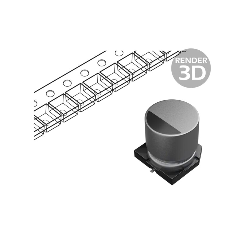 Condensator: electrolitic; SMD; 1uF; 50VDC; Ø4x5,4mm; ±20%; 1000h
