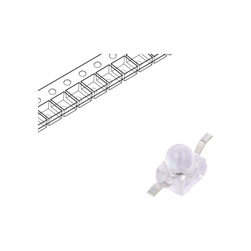 LED; galbenă; SMD; Gull wing; 198÷529mcd; 2÷2,4VDC; 2,5x2x2,7mm