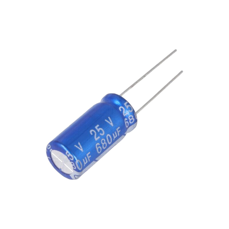 Condensator: electrolitic; THT; 680uF; 25VDC; Ø10x20mm; Raster: 5mm