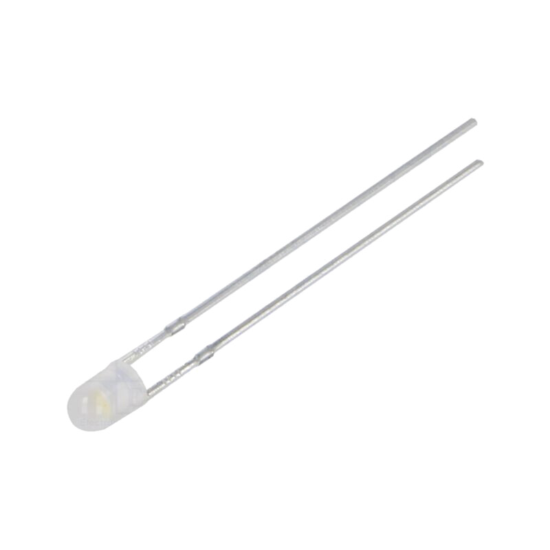 LED; alb cald; 3mm; 750÷1120mcd; 40°; Parte frontală: convex; 102mW