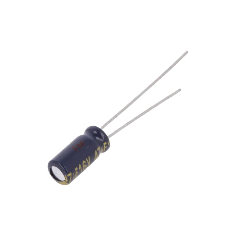 Condensator: electrolitic; low ESR; THT; 47uF; 16VDC; Ø5x11mm; ±20%