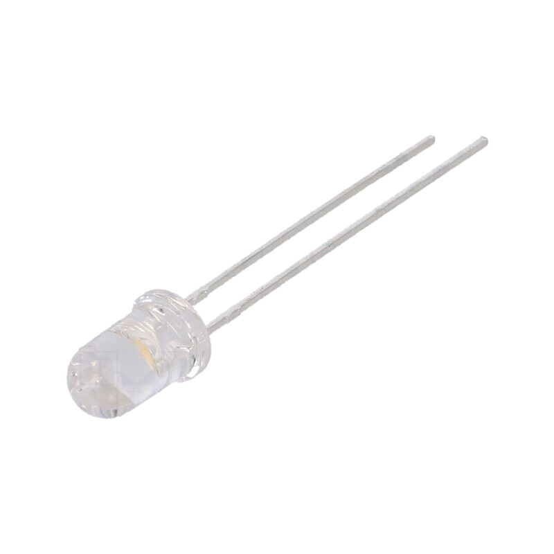 LED; alb cald; 5mm; 14000÷20000mcd; 15°; Parte frontală: convex