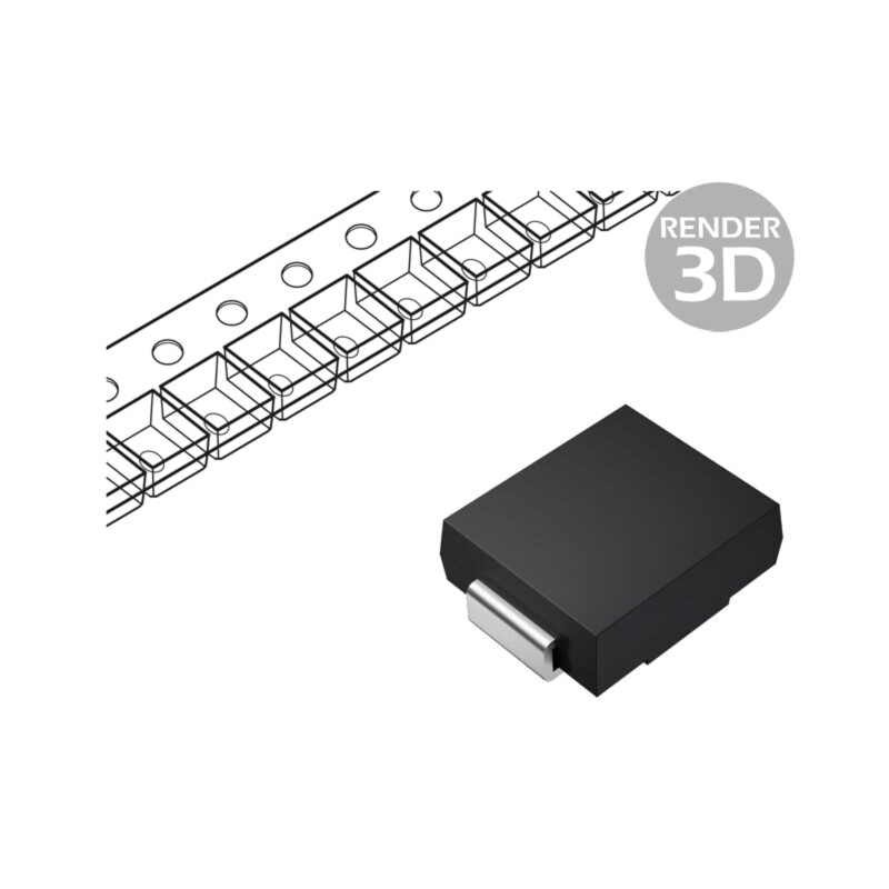 Diodă: TVS; 1kW; 7,22÷8V; 89,3A; unidirecţională; ±5%; SMB; 1.0SMBJ
