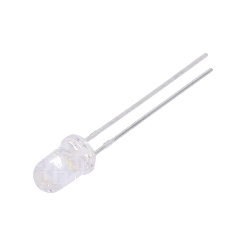 LED; alb rece; 5mm; 14000÷23000mcd; 15°; Parte frontală: convex