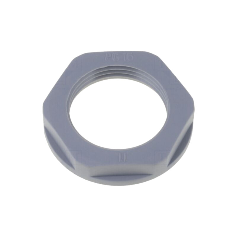 Piuliţă; PG9; poliamidă; 22mm; gri închis; Filet: PG; cu flanşă