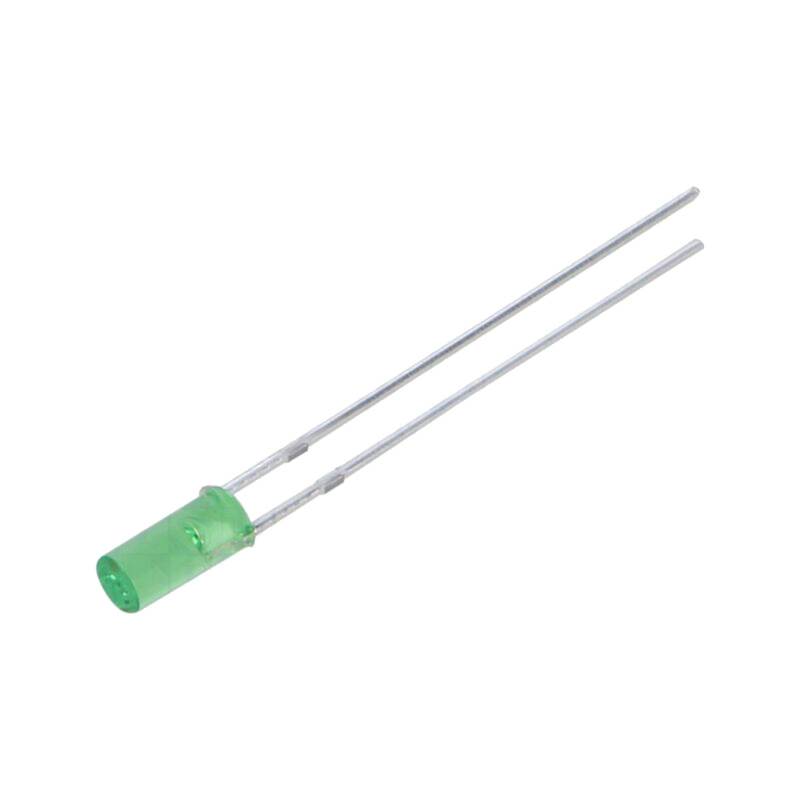 LED; galben-verde; 3mm; 100÷150mcd; 110°; Parte frontală: plat
