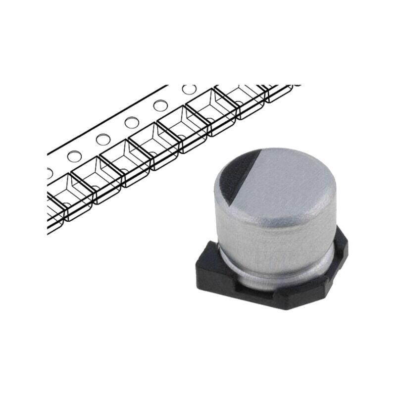 Condensator: electrolitic; SMD; 47uF; 10VDC; Ø5x5,3mm; ±20%; 1000h