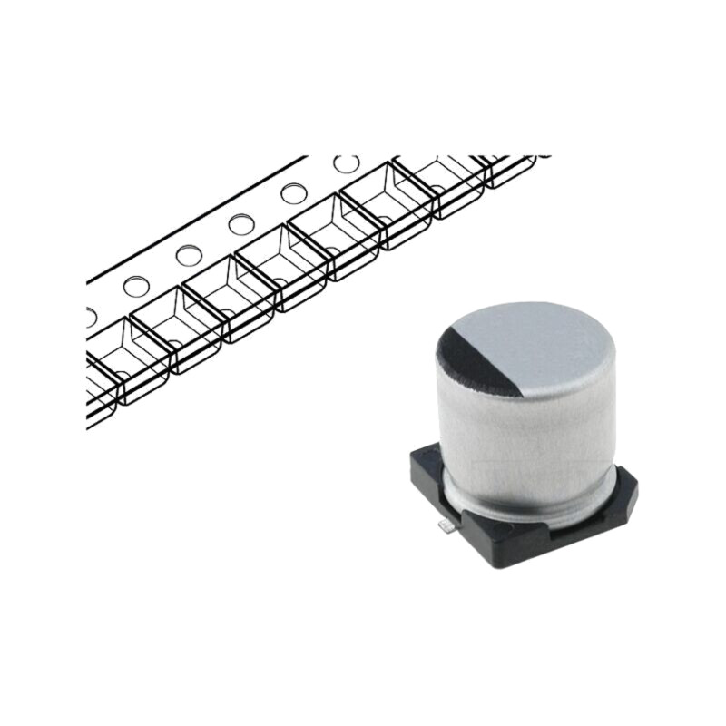 Condensator: electrolitic; SMD; 10uF; 35VDC; Ø5x5,3mm; ±20%; 2000h