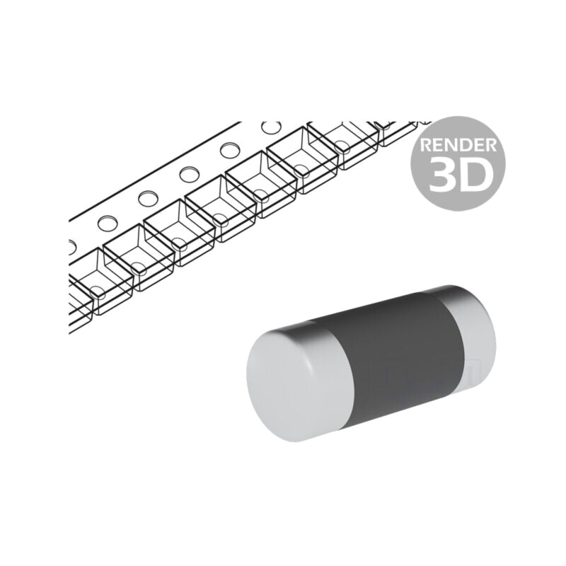 Rezistor: thin film; SMD; 0204 MiniMELF; 82Ω; 0,4W; ±1%; Ø1,5x3,6mm