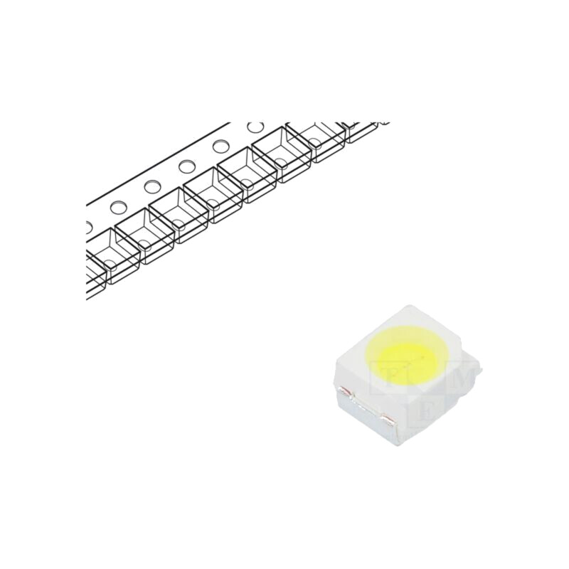 LED; alb rece; SMD; 3528,PLCC2; 3500÷5300mcd; 5300-6550K; 70; 120°