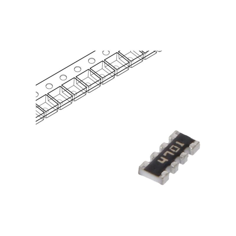 Rezistor multipolar: Y; SMD; 4,7kΩ; ±1%; 62,5mW; Nr.rezistori: 4