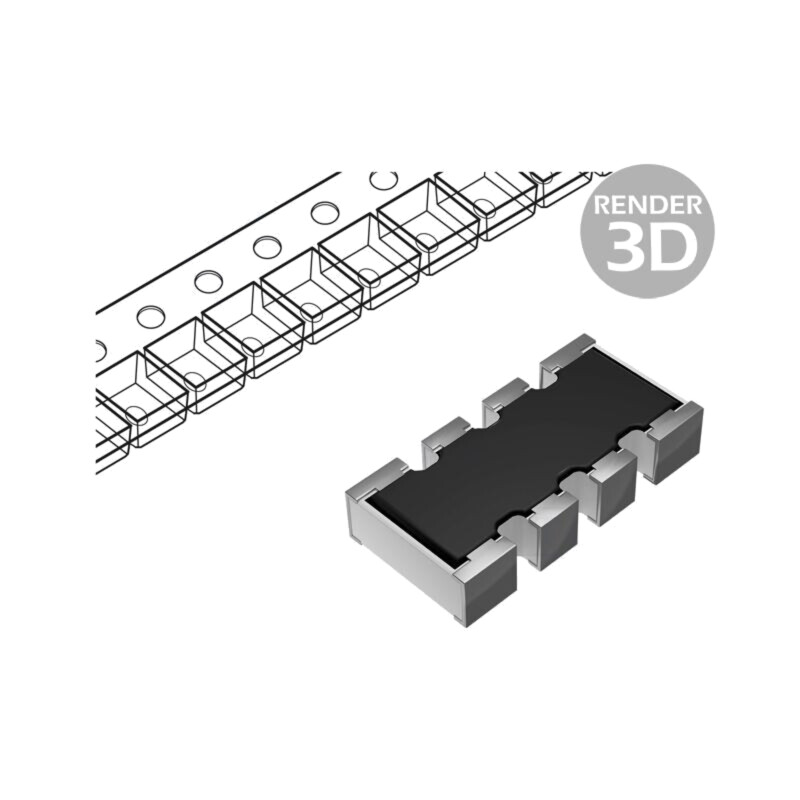 Rezistor multipolar: Y; SMD; 22Ω; ±5%; 62,5mW; Nr.rezistori: 4; 25V