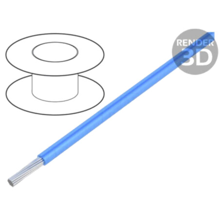 Cablu; HookUp Wire; litat; Cu; 14AWG; PVC; albastru; 600V; 305m