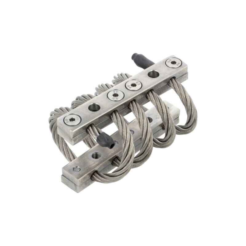 Wire rope vibration damper; stainless steel; 51mm; four loops