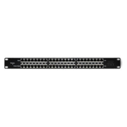Patch panel; neagră; Număr porturi: 24; RJ45 soclu x24; RACK