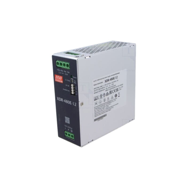 Alimentator: pulsatoriu; pentru şină DIN; 480W; 12VDC; 0÷30A; 94%
