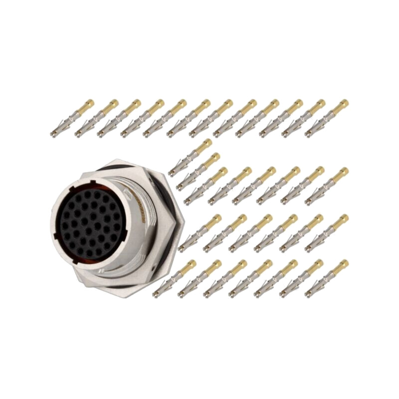 Conector: circular; soclu,mufă; PIN: 32; mamă; crimpat; RT360; IP67
