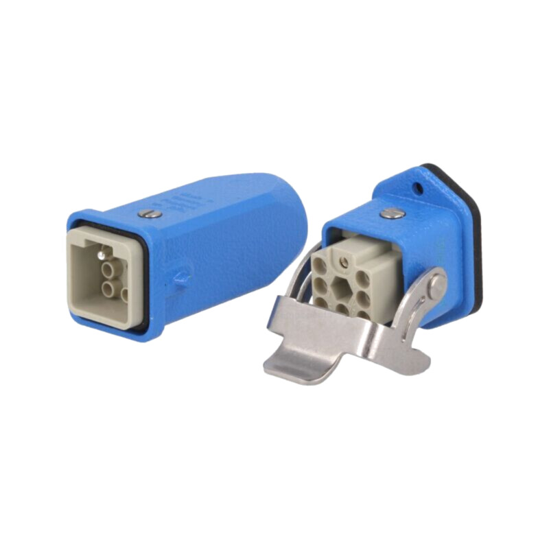 Conector: HDC; tată + mamă; 10A; 90V; Han® Ex; PIN: 7; 6+PE; crimpat Conector: HDC; tată + mamă; 10A; 90V; Han® Ex; PIN: 7; 6+PE; crimpat