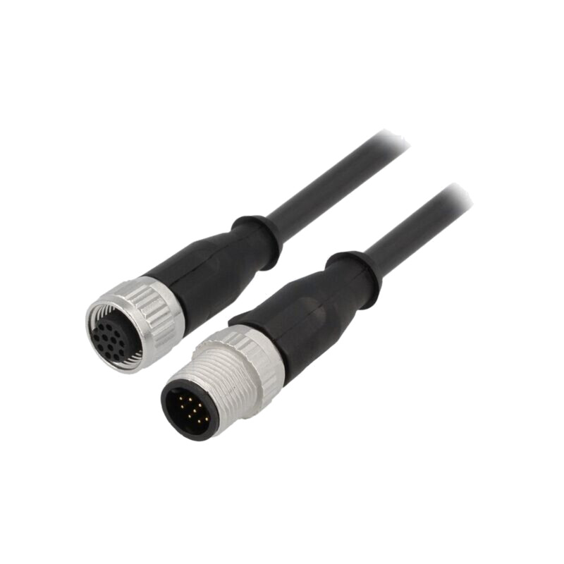 Cablu: pentru senzori/automatizări; PIN: 12; mufă; 10m