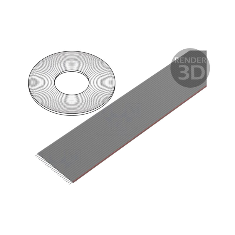 Cablu: cabluri bandă; 1,27mm; litat; Cu; neecranat; PVC; gri; 76m