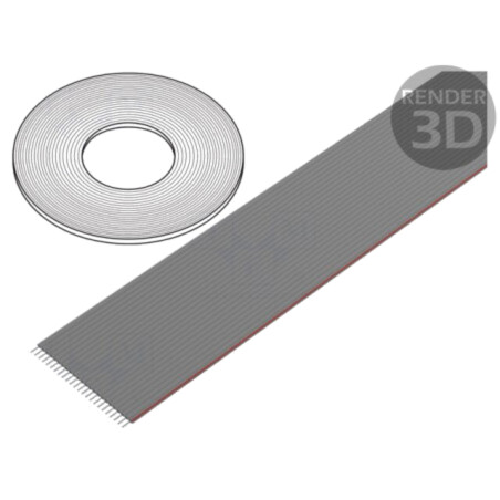 Cablu: cabluri bandă; 1,27mm; litat; Cu; neecranat; PVC; gri; 76m