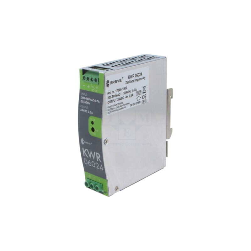 Alimentator: pulsatoriu; 60W; pentru şină DIN; OUT: 1; KWR