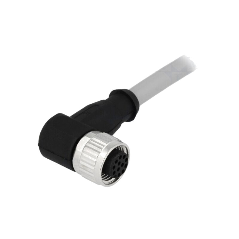 Conector: M12; mufă; mamă; PIN: 12; în unghi 90°; cabluri; 5m