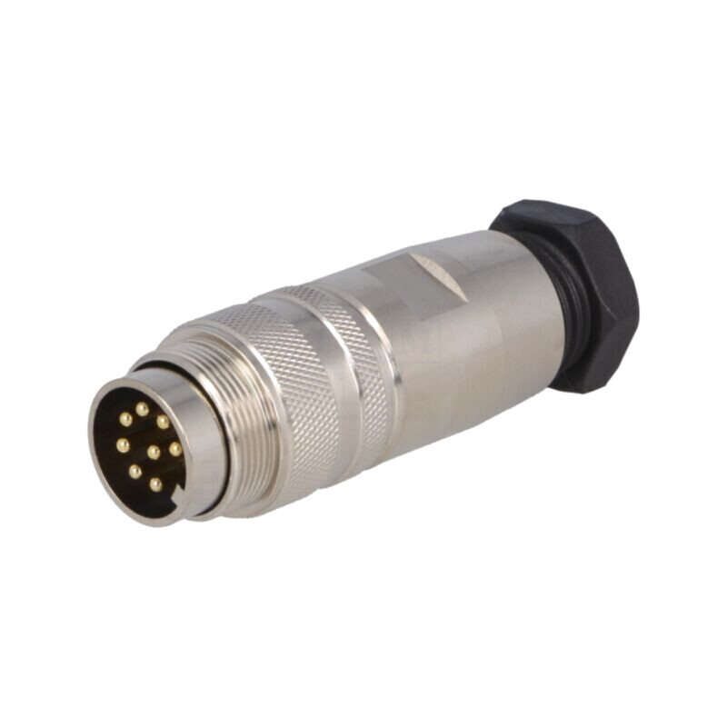 Conector: M16; mufă; tată; PIN: 8; 5A; 60V; lipire; pe cablu; drept
