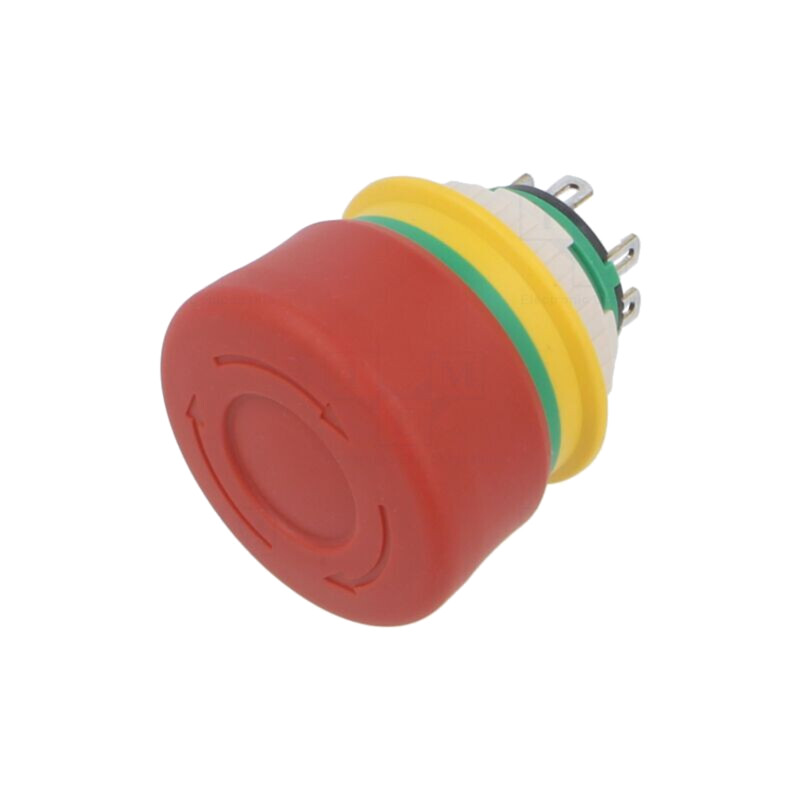 Comutator: de siguranţă; 16mm; Poz.i stab: 2; NC + NO; roşie; IP65