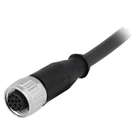Conector: M12; mufă; mamă; PIN: 12; drept; cabluri; 1m