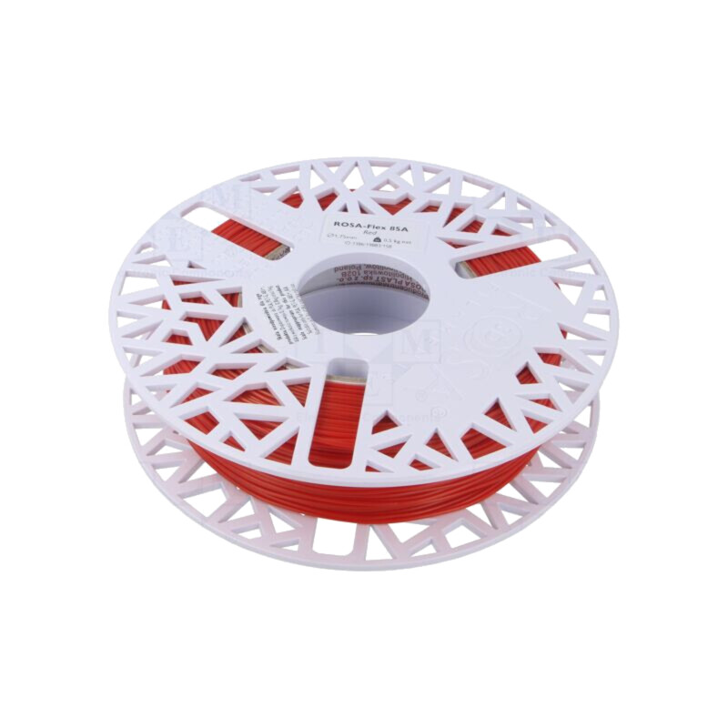 Filament: FLEX 85A; 1,75mm; roşie; 215÷250°C; 500g Filament: FLEX 85A; 1,75mm; roşie; 215÷250°C; 500g