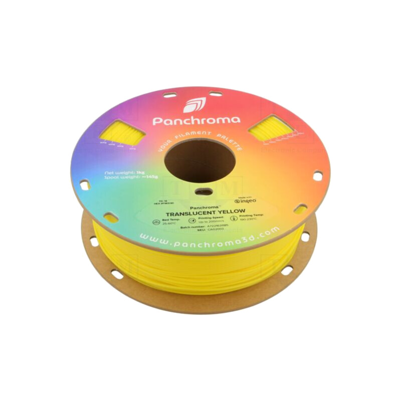 Filament: PLA; 1,75mm; translucent yellow; 190÷230°C; 1kg Filament: PLA; 1,75mm; translucent yellow; 190÷230°C; 1kg