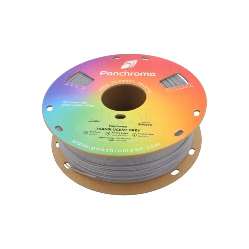 Filament: PLA; 1,75mm; translucent grey; 190÷230°C; 1kg Filament: PLA; 1,75mm; translucent grey; 190÷230°C; 1kg
