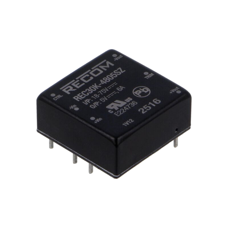 Convertor: DC/DC; 30W; Uintr: 36÷75VDC; Uieş: 5VDC; Iieş: 6A; 1"x1"