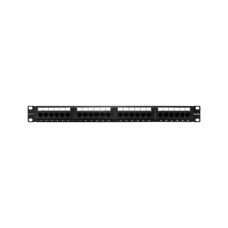 Patch panel; neagră; Număr porturi: 24; Cat: 5e; RJ45 soclu x24 Patch panel; neagră; Număr porturi: 24; Cat: 5e; RJ45 soclu x24