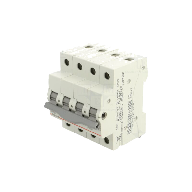 Separator-întrerupător; Poli: 4; pentru şină DIN; 63A; 400VAC