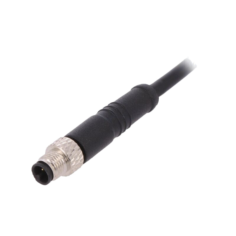 Conector: M5; mufă; tată; cabluri; PIN: 3; 1A; drept; IP67; 60V; 1m