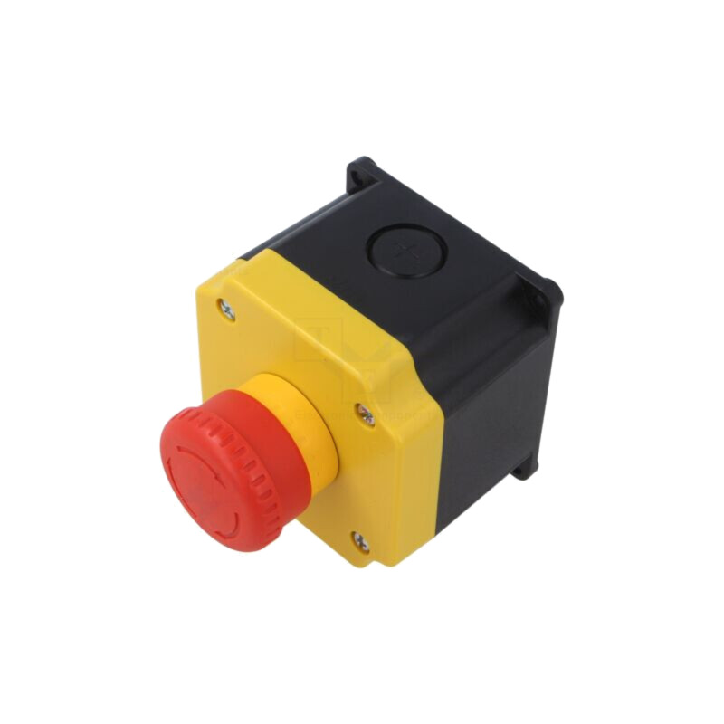 Casetă de comandă; 22mm; YW; Nr.butoane: 1; cap ciupercă; IP65