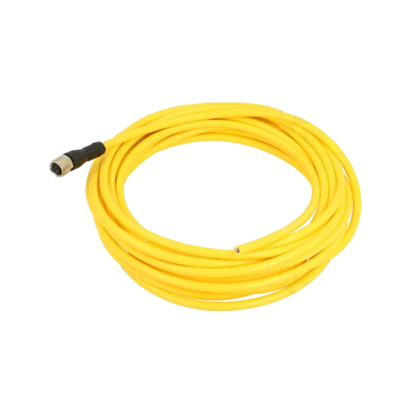 Cablu: pentru senzori/automatizări; M8; PIN: 4; drept; 5m; mufă; PUR