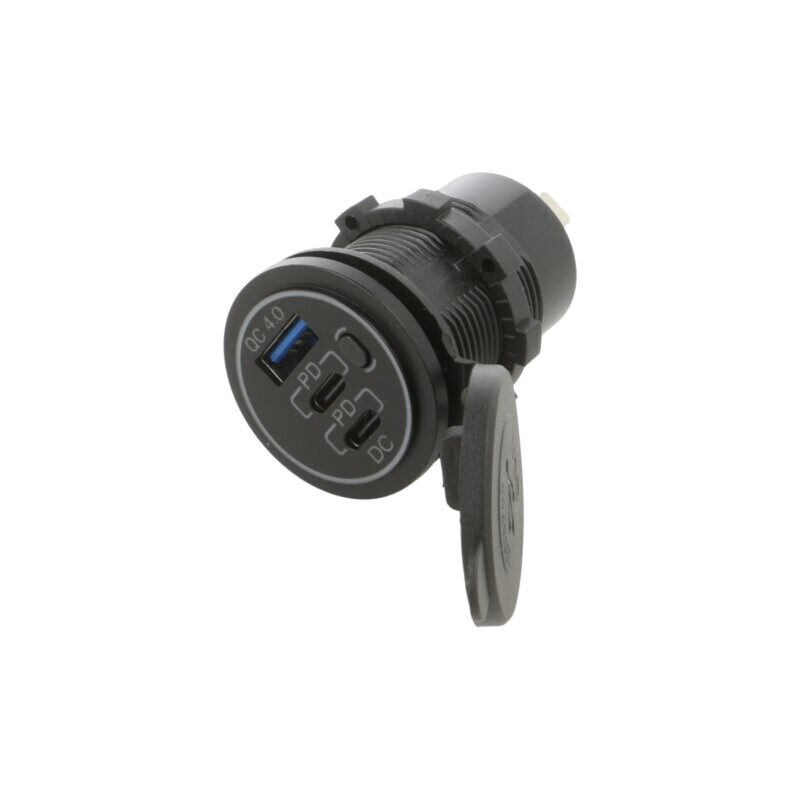 Alimentator USB; USB A soclu,USB C soclu x2; neagră Alimentator USB; USB A soclu,USB C soclu x2; neagră