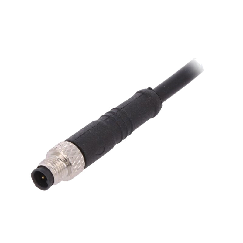 Conector: M5; mufă; tată; cabluri; PIN: 3; 1A; drept; IP67; 60V; 1m