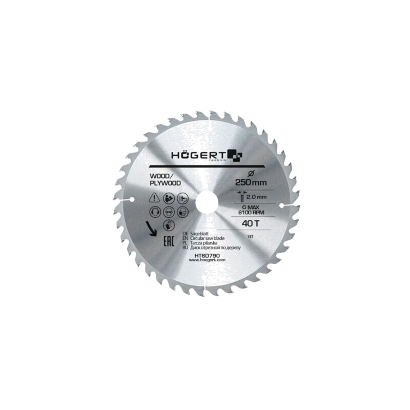 Disc ferăstrău circular; Ø: 250mm; Øorif: 30mm; W: 2mm; Dinţi: 40 Disc ferăstrău circular; Ø: 250mm; Øorif: 30mm; W: 2mm; Dinţi: 40