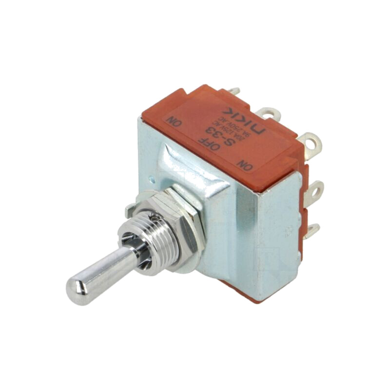 Comutator: basculant; Poz: 3; 3P3T; ON-OFF-ON; 9A/250VAC; 20A/30VDC