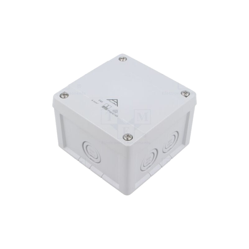 Carcasă: cutie de conexiuni; X: 102mm; Y: 102mm; Z: 70mm; gri; ABOX Carcasă: cutie de conexiuni; X: 102mm; Y: 102mm; Z: 70mm; gri; ABOX