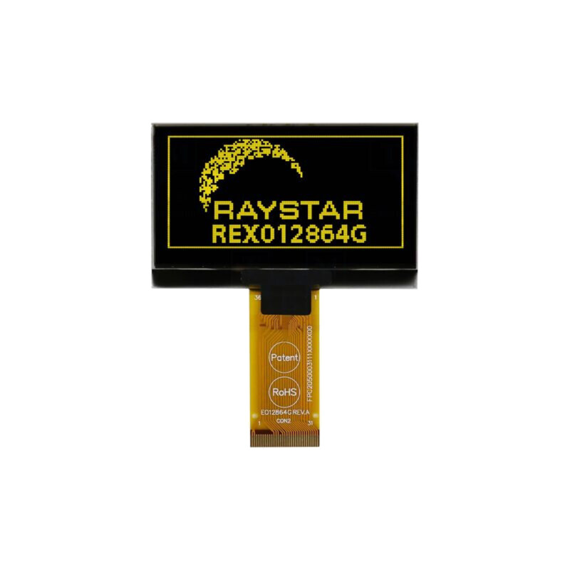 Afişaj: OLED; grafic; 2,42"; 128x64; Dim: 60,5x37x2,01mm; galbenă
