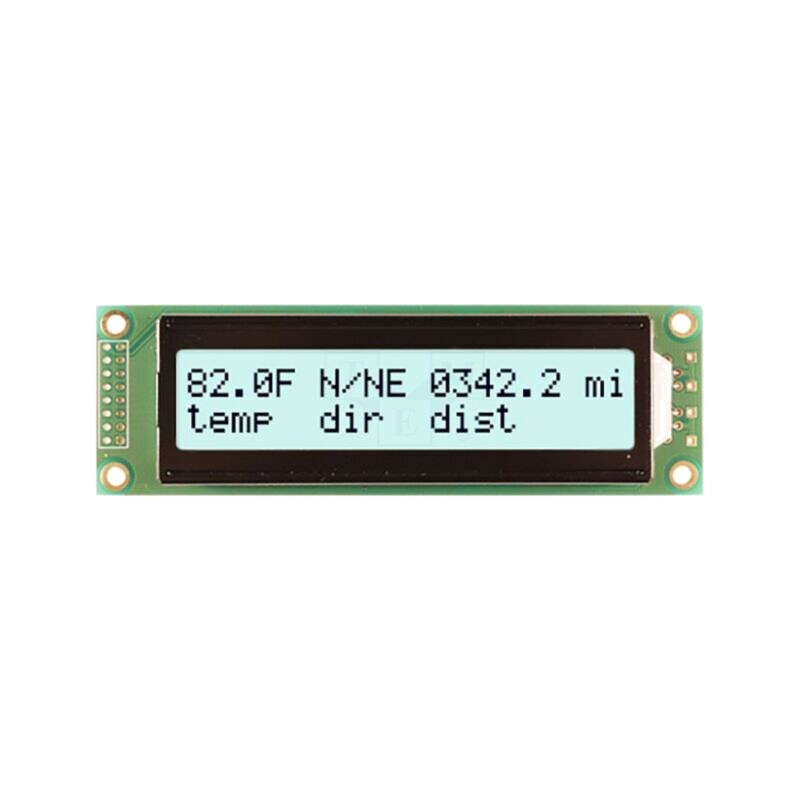 Afişaj: LCD; alfanumerice; FSTN Positive; 20x2; albă; LED; PIN: 16