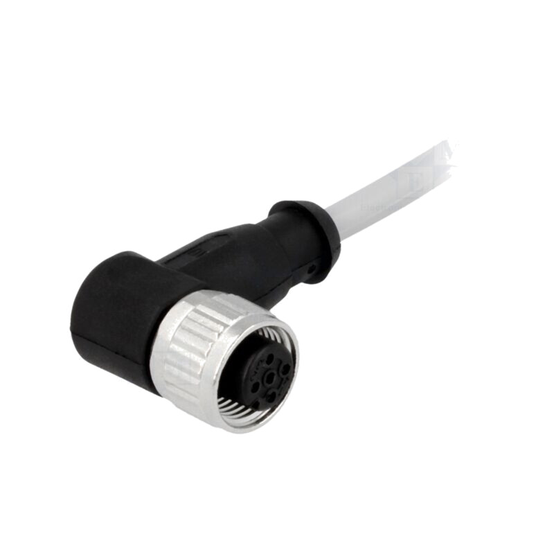 Conector: M12; mufă; mamă; PIN: 4; în unghi 90°; cabluri; 1,5m
