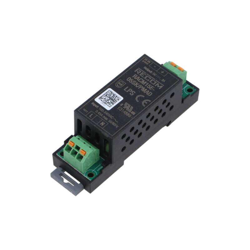Convertor: AC/DC; 15W; Uintr: 80÷275VAC; Uieş: 5VDC; Iieş: 3A; 82%