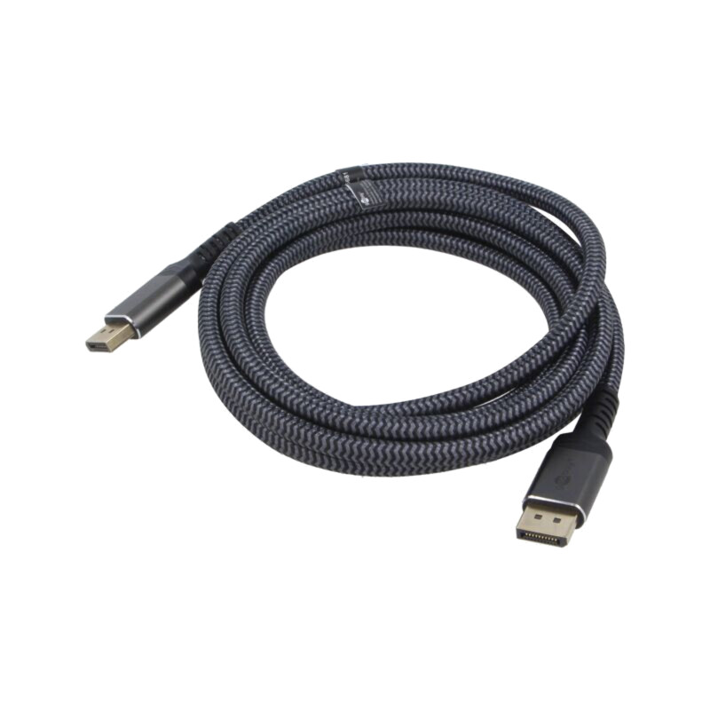 Cablu; DisplayPort mufă,din ambele părţi; textilă; Lung: 3m; gri