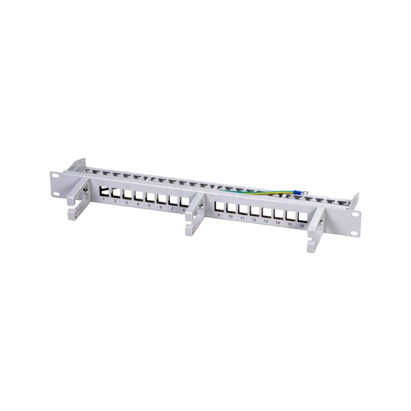 Patch panel; patch panel; rack; gri; Număr porturi: 16